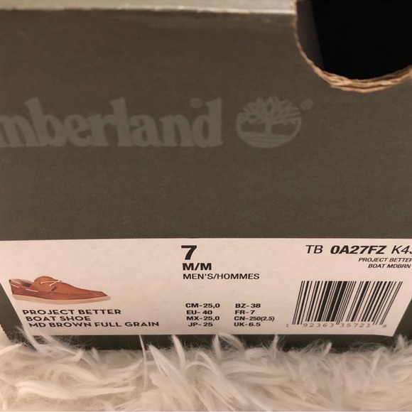 Timberland Project Better Boat Full Grain Leather Upper Brown Shoes Size 7M - Picture 5 of 16
